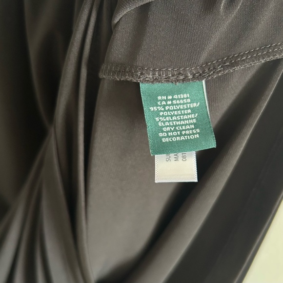 Lauren Ralph Lauren Black Beaded Cuff Draped Dress Size 14 NWT - Picture 2 of 7